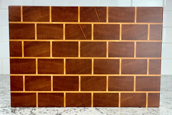 Sapele and Maple Brick End Grain Cutting Board